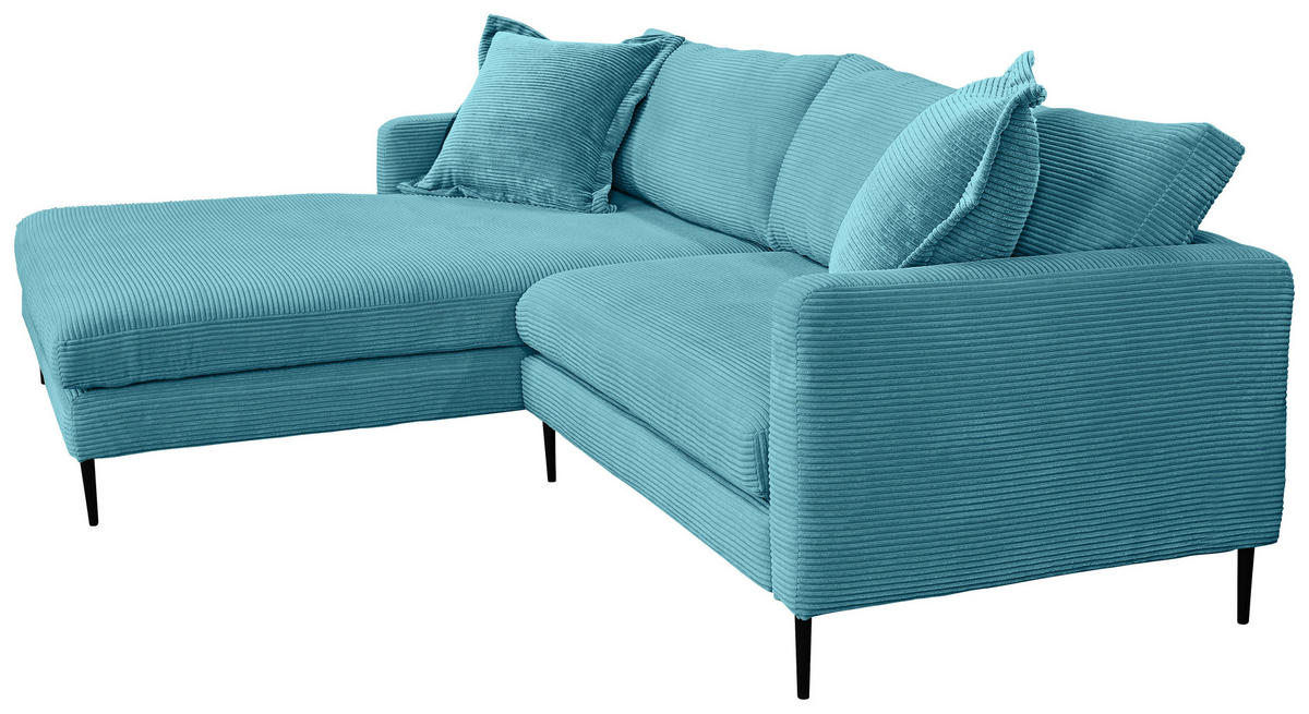 KUTNA GARNITURA tekstil  svijetlo plava   - crna/svijetlo plava, Design, tekstil/metal (193/268cm) - P & B