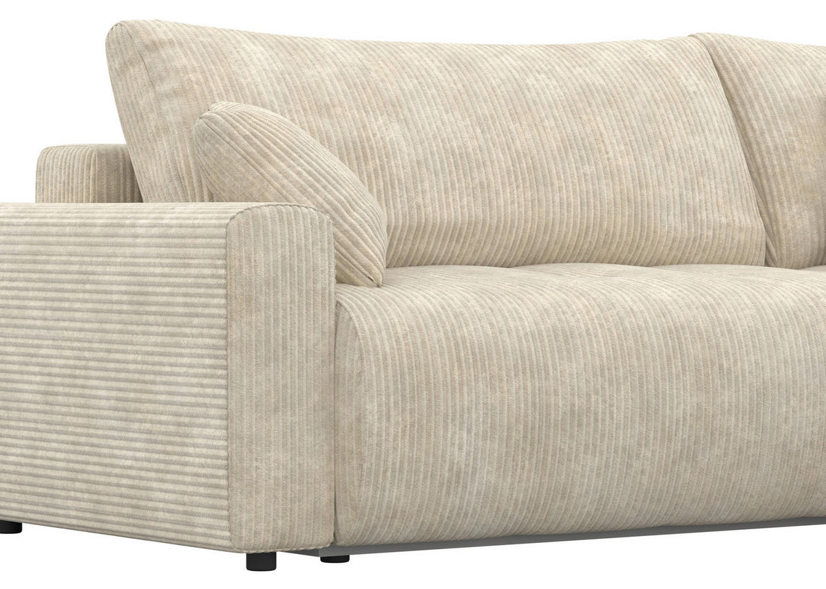 ECKSOFA Naturfarben Webstoff  - Schwarz/Naturfarben, KONVENTIONELL, Kunststoff/Textil (270/192cm) - Carryhome