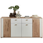 SIDEBOARD  in 180/86/50 cm  - Eichefarben/Silberfarben, KONVENTIONELL, Holzwerkstoff/Metall (180/86/50cm) - Xora