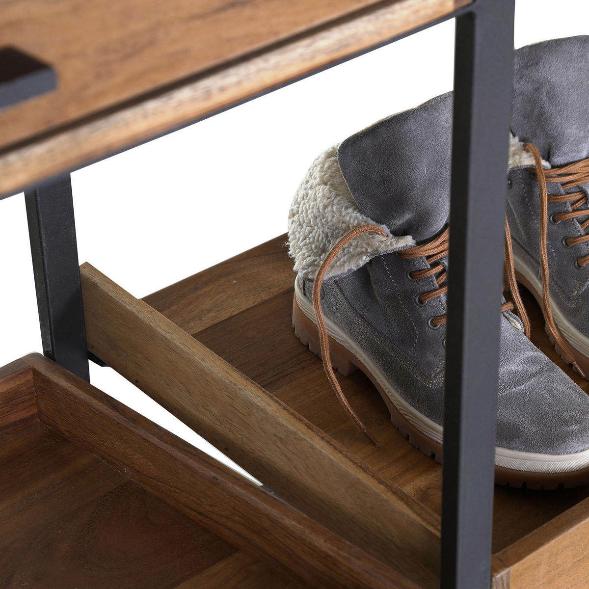 GARDEROBE  in 145/150/48 cm  - Anthrazit/Akaziefarben, Design, Holz/Metall (145/150/48cm)
