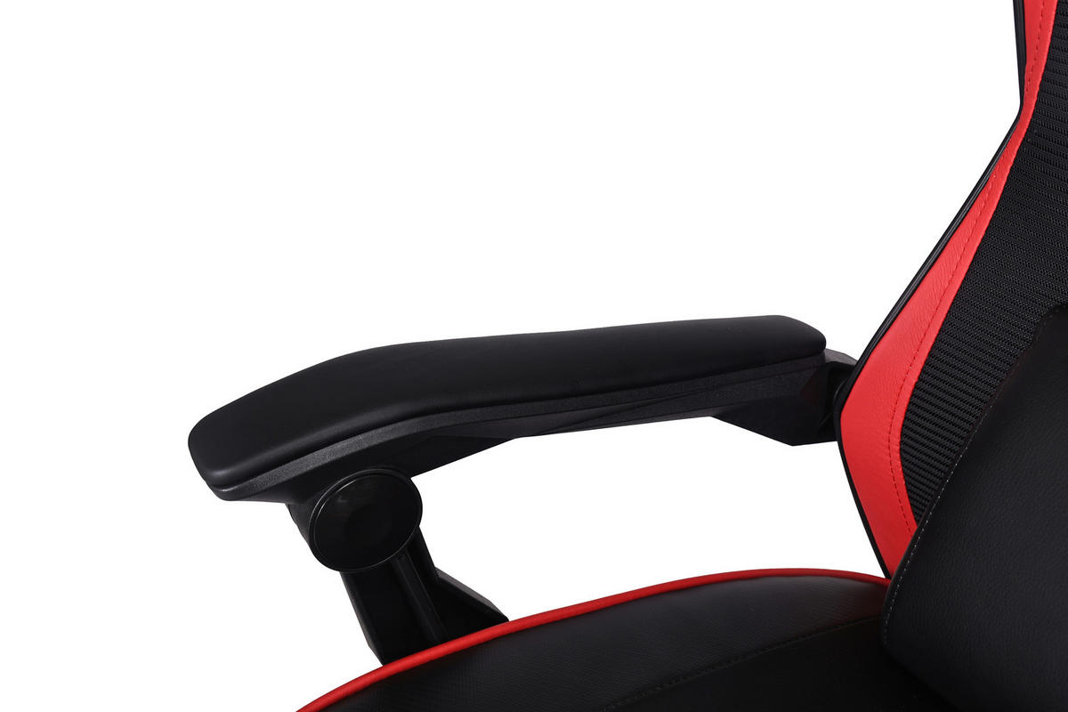 GAMINGSTUHL  in Lederlook, Netzbespannung Rot, Schwarz  - Rot/Schwarz, MODERN, Kunststoff/Textil (59/107-117/58cm) - Carryhome