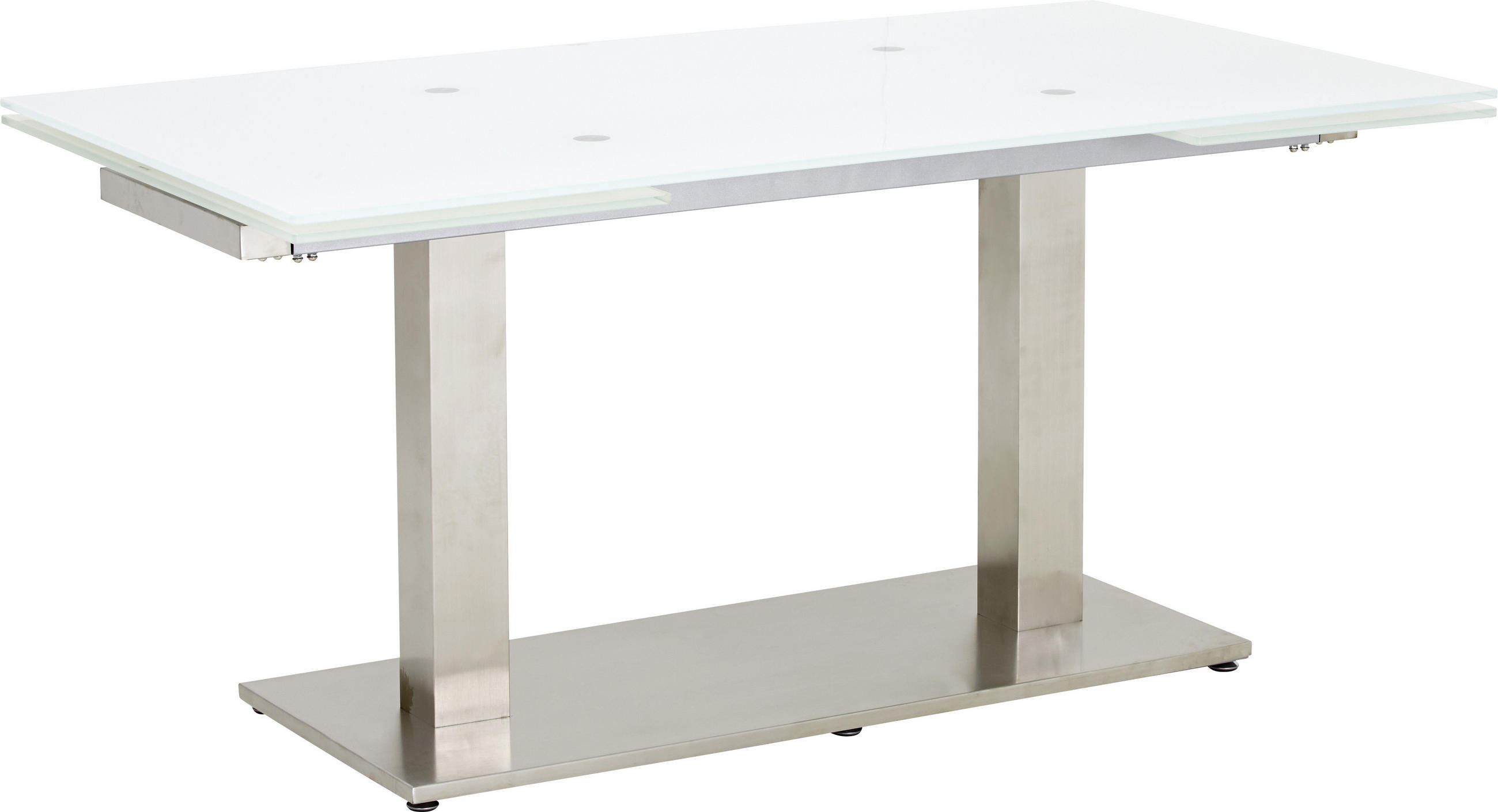 Esstisch in Metall, Glas 160(250)/90/76 cm