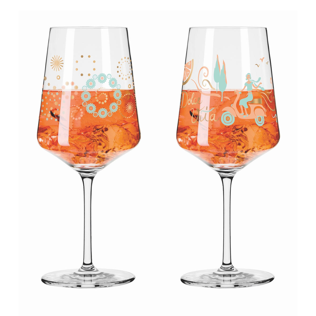 GLÄSERSET Sommersonett  2-teilig  - Pink/Transparent, Design, Glas (9.3/22.5cm) - Ritzenhoff