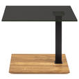 BEISTELLTISCH in Holz, Metall, Glas 55/47/47-65 cm  - Eichefarben/Schwarz, Natur, Glas/Holz (55/47/47-65cm) - Novel