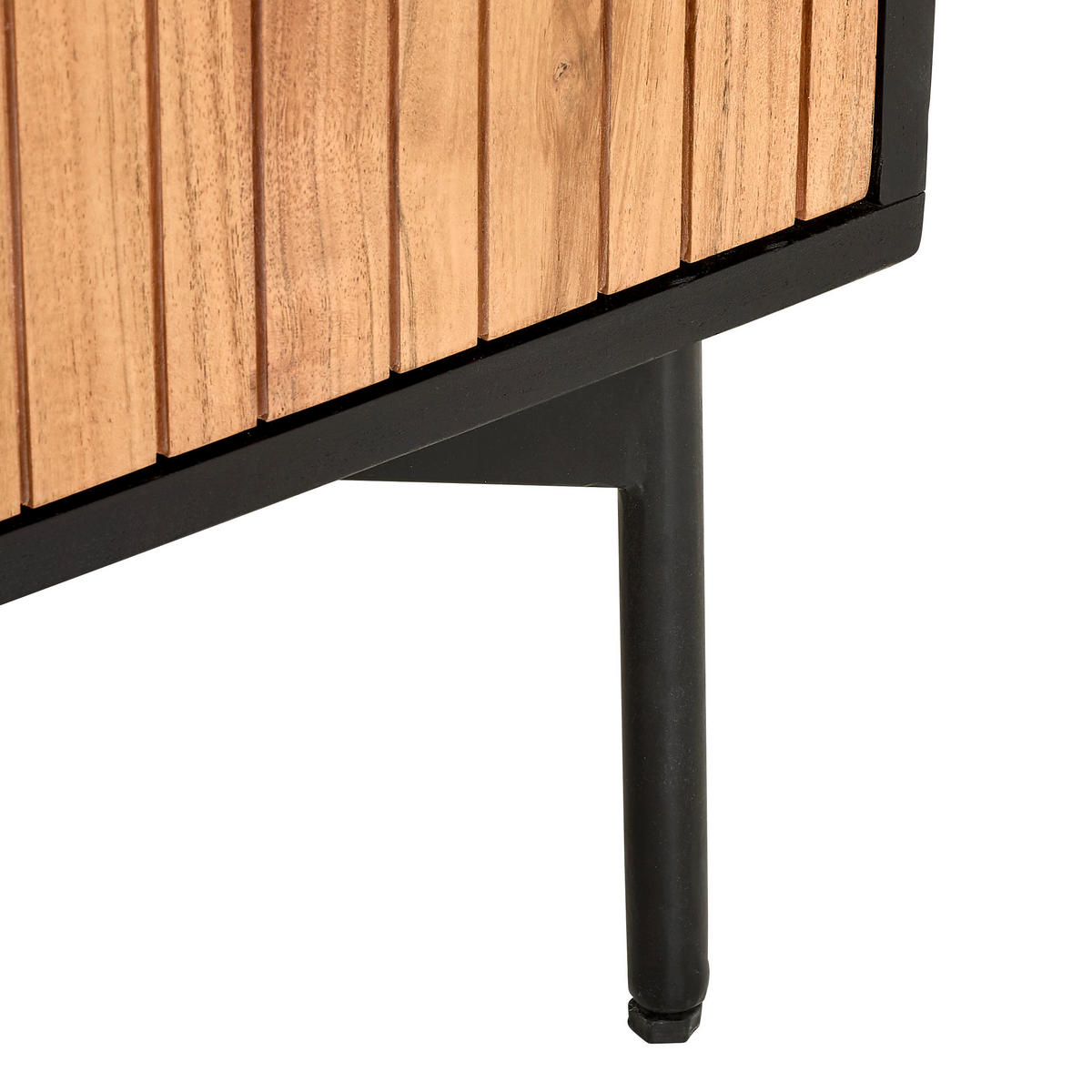 VITRINE in Hartholz Akazie Schwarz, Akaziefarben  - Schwarz/Akaziefarben, KONVENTIONELL, Holz/Metall (60/135/40cm) - Livetastic