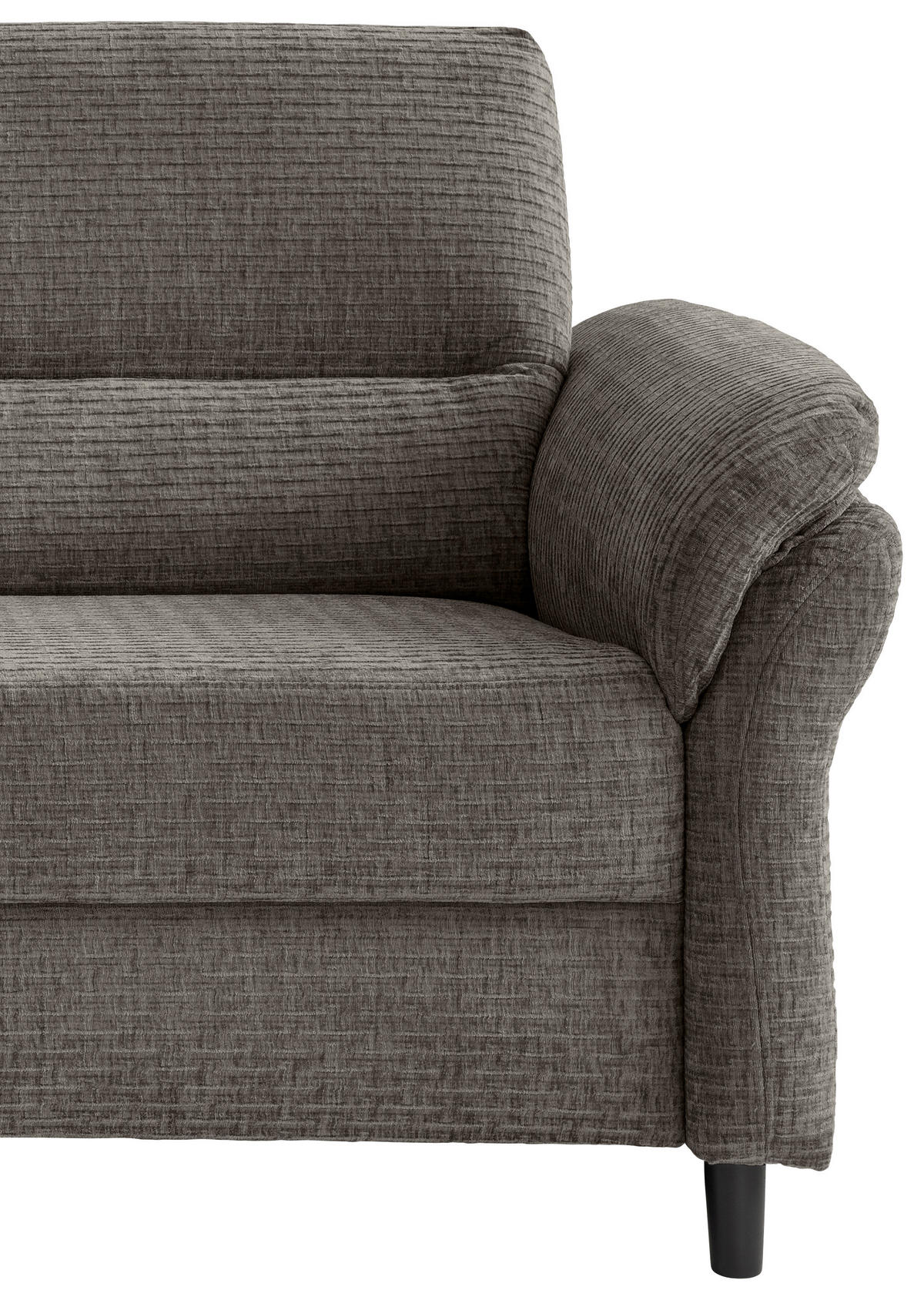 2-SITZER-SOFA in Mikrofaser Graubraun  - Graubraun/Schwarz, Modern, Holz/Textil (147/90/89cm) - Livetastic