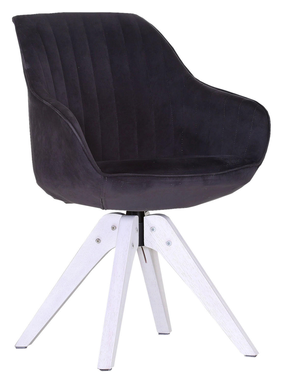 ŽIDLE S PODRUČKAMI, plochá tkanina, tmavě šedá - bílá/tmavě šedá, Design, dřevo/textil (60/83/65cm) - Livetastic