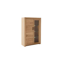 HIGHBOARD  in 97/139/37 cm  - Eichefarben/Anthrazit, Design, Glas/Holz (97/139/37cm) - Livetastic