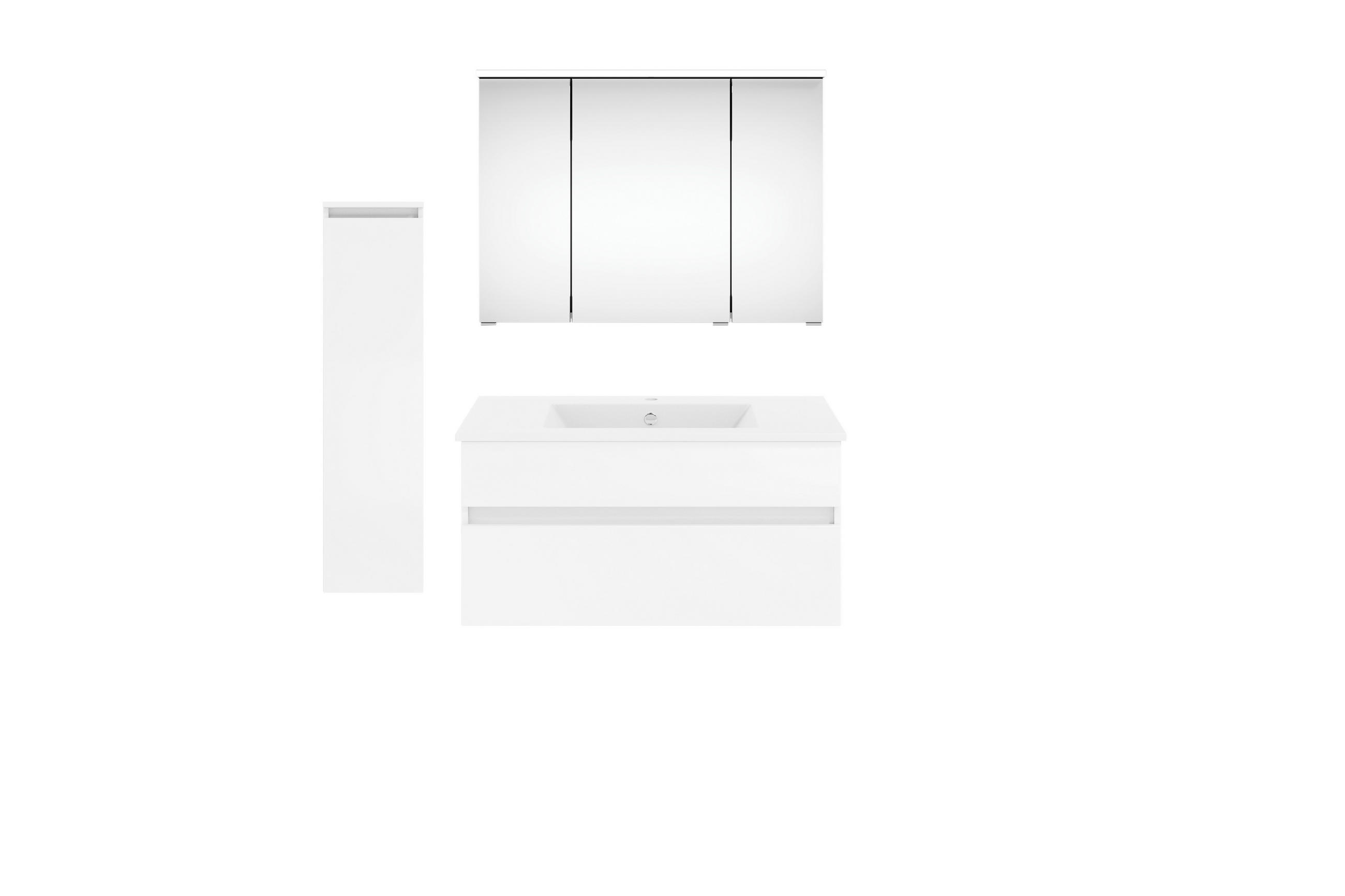 BADEZIMMER in 120 cm - Weiß Hochglanz/Weiß, KONVENTIONELL, Keramik/Holzwerkstoff (120cm) - Puris
