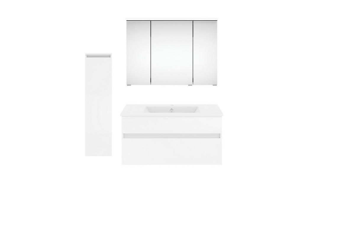 BADEZIMMER 30+90 cm  - Weiß Hochglanz/Weiß, KONVENTIONELL, Keramik/Holzwerkstoff (30+90cm) - Puris