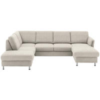 WOHNLANDSCHAFT in Flachgewebe Beige  - Chromfarben/Beige, Konventionell, Textil/Metall (200/305/168cm) - Beldomo System