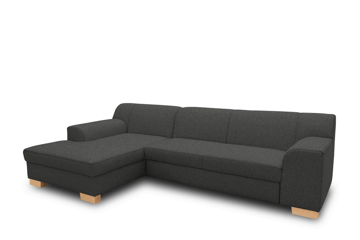 ECKSCHLAFSOFA  TINOS Anthrazit Webstoff  - Beige/Anthrazit, Basics, Textil (273/157cm) - MID.YOU
