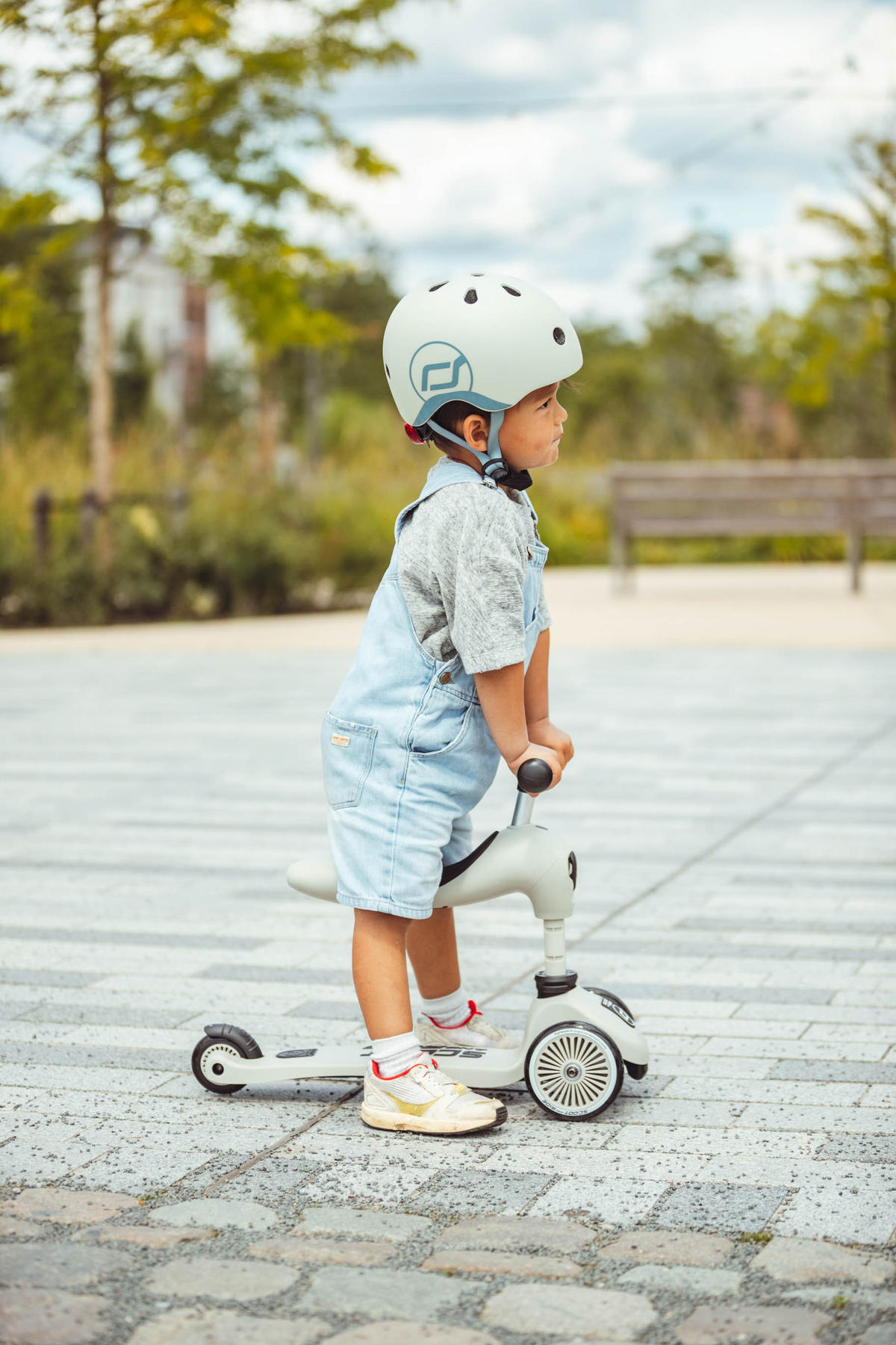 LAUFRAD/KINDERSCOOTER 2in1 Highwaykick 1  - Hellgrau, Trend, Kunststoff/Metall (24/37/55cm) - Scoot and Ride