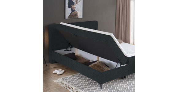 BOXBETT 180/200 cm in Dunkelgrau - Dunkelgrau/Schwarz, Design, Holz/Holzwerkstoff (180/200cm) - Xora