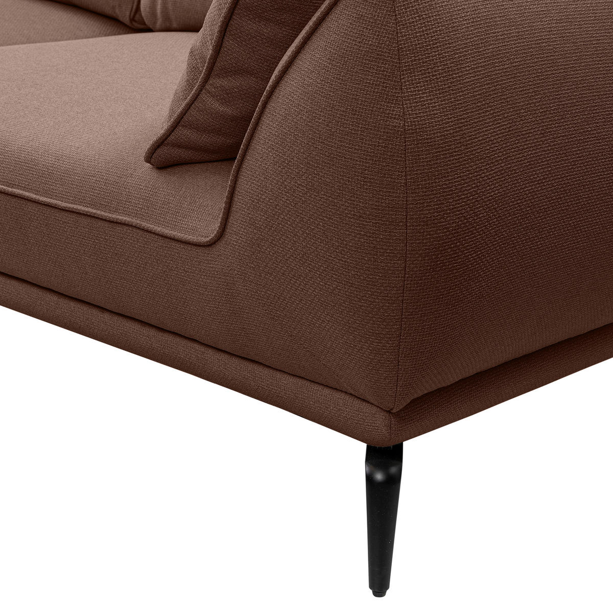 3-SITZER-SOFA in Webstoff Braun  - Creme/Schwarz, Modern, Textil/Metall (249/86/118cm) - MID.YOU