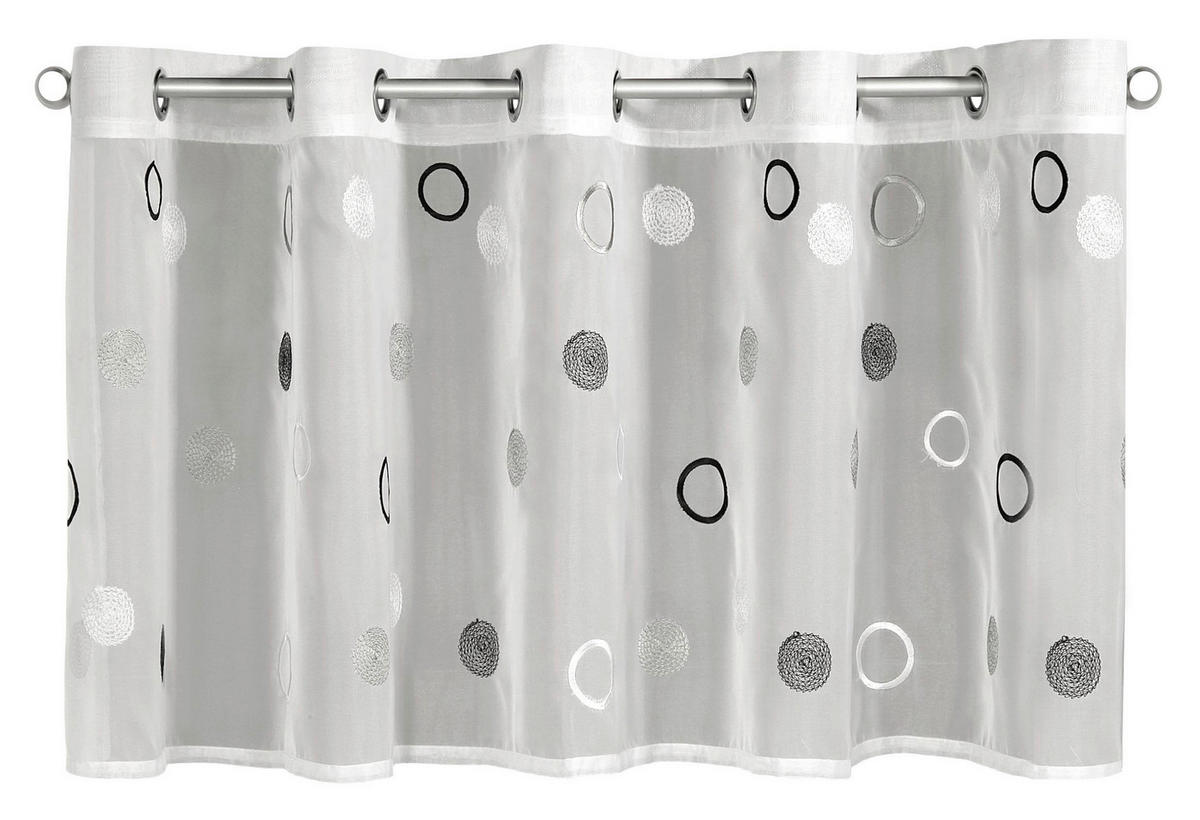 KURZGARDINE  140/50 cm  - Silberfarben/Weiß, Basics, Textil (140/50cm)