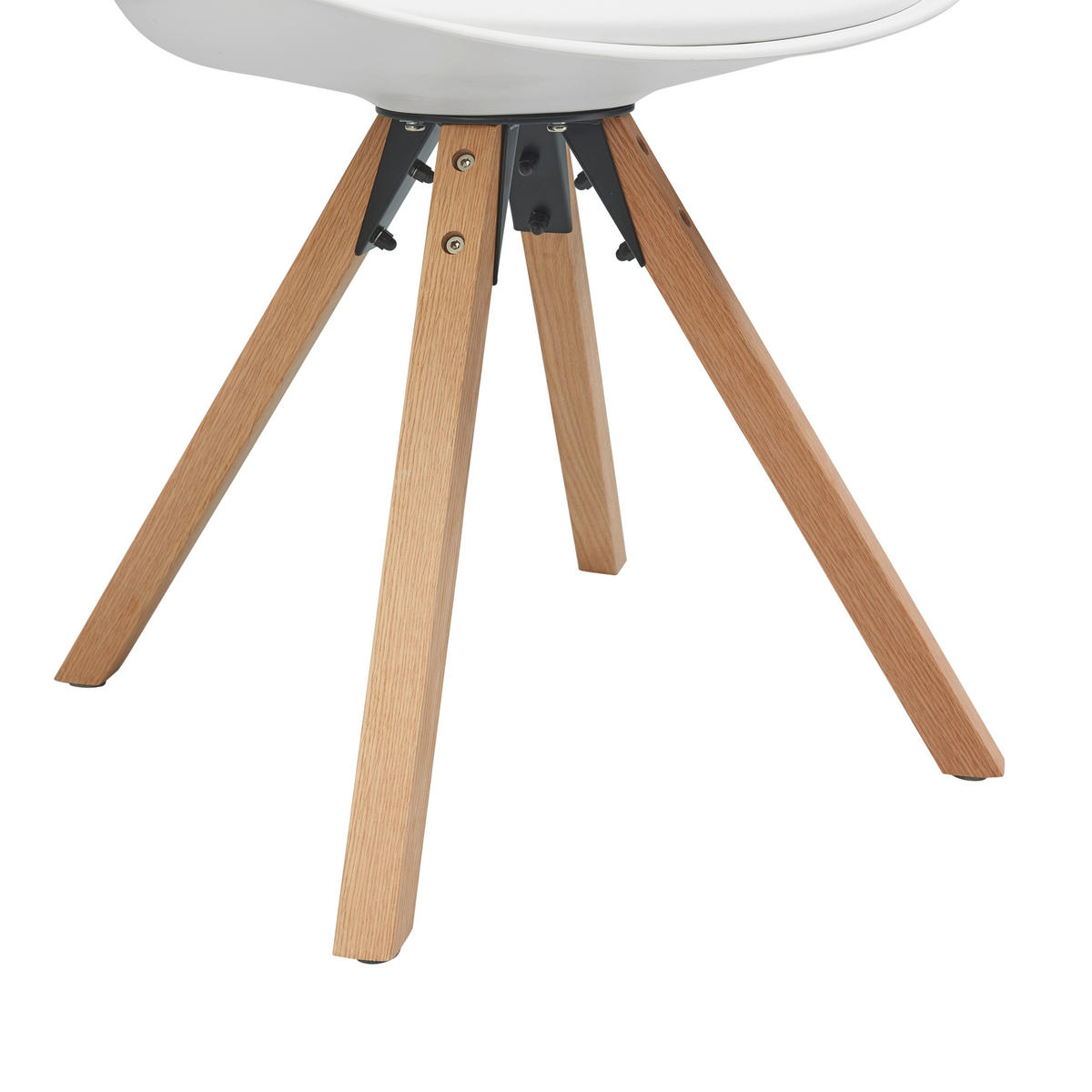 STUHL  in Lederlook glatt  - Weiss/Naturfarben, Lifestyle, Holz/Kunststoff (48,5/84/55cm) - MID.YOU