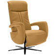 RELAXSESSEL in Leder Senfgelb  - Senfgelb/Schwarz, Design, Leder/Metall (71/112/83cm) - Dieter Knoll