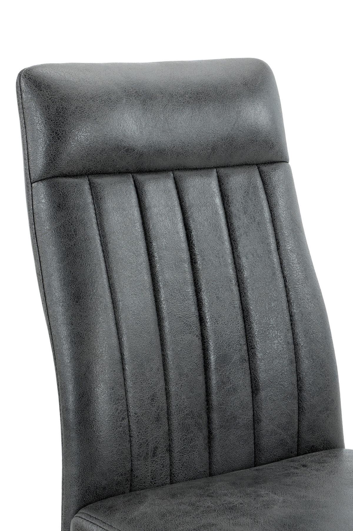 STUHL-SET 4 Stück  in Stahl Mikrofaser  - Anthrazit/Schwarz, MODERN, Textil/Metall (44/96/62cm) - MID.YOU