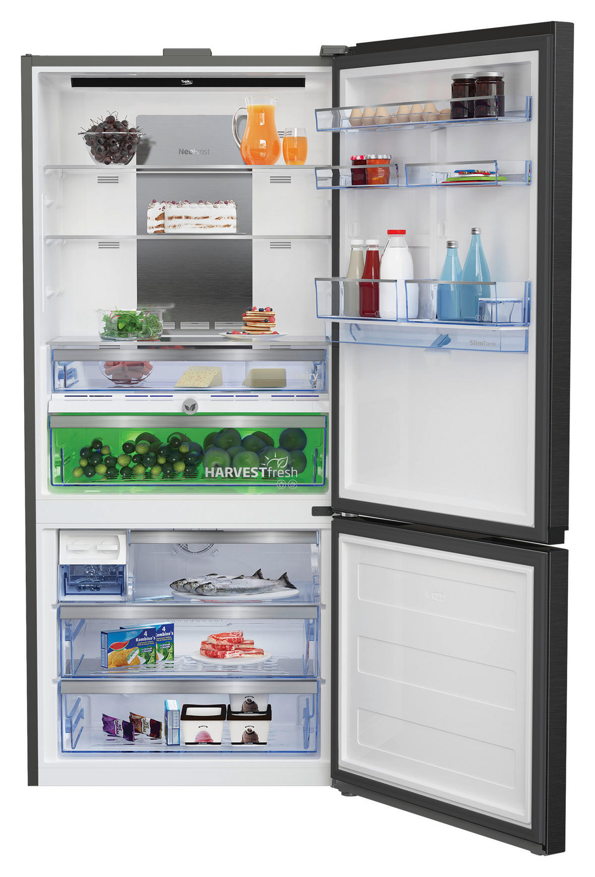 KÜHL-GEFRIER-KOMBINATION KG730  - Grau, Metall (83,2/191,5/74,7cm) - Beko