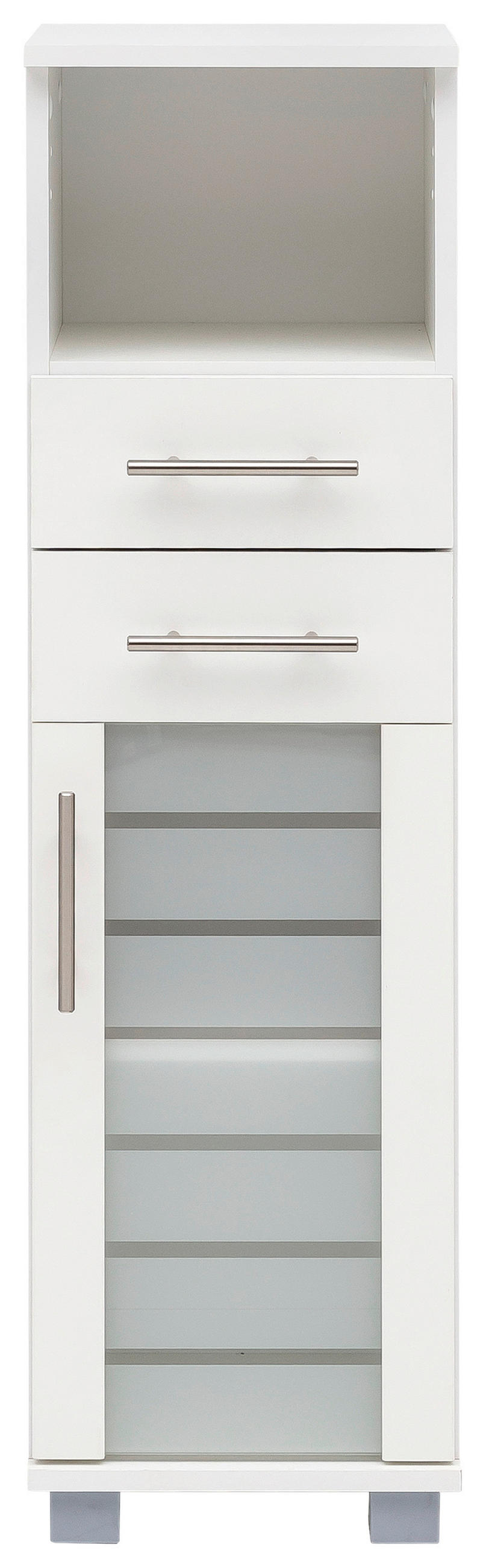 MIDISCHRANK 30,3/110,5/32,6 cm  - Edelstahlfarben/Silberfarben, MODERN, Glas/Holzwerkstoff (30,3/110,5/32,6cm) - MID.YOU