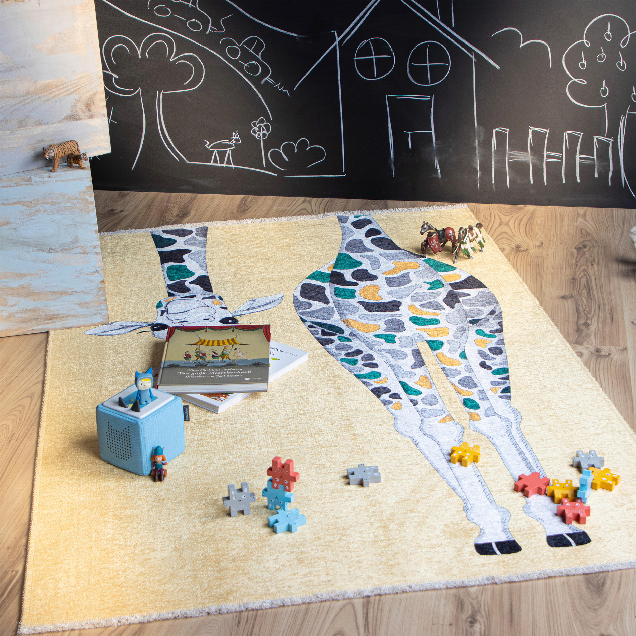 KINDERTEPPICH 115/170 cm  - Weiss/Dunkelgrün, Trend, Textil (115/170cm) - Ben'n'jen