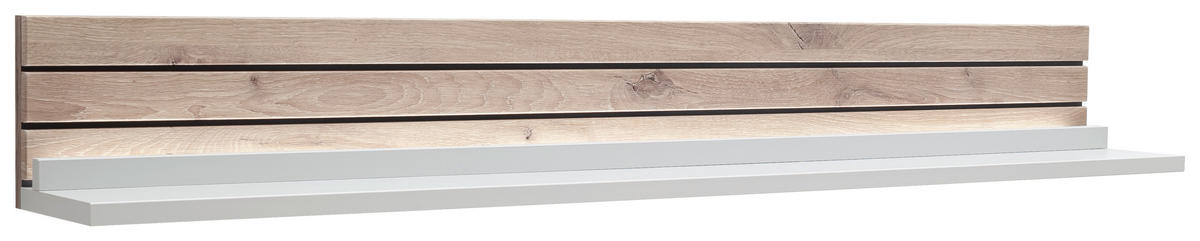 WANDBOARD  150/19/20 cm  - Weiss/Eichefarben, Design, Holzwerkstoff (150/19/20cm) - Stylife