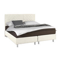 BOXSPRING-ÁGY 180/200 cm  bézs  - bézs/alumínium színű, Design, fa (180/200cm) - Carryhome