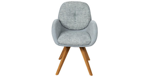 ARMLEHNSTUHL  in Webstoff  - Jadegrün/Eichefarben, Design, Holz/Textil (59/90/64cm) - Linea Natura