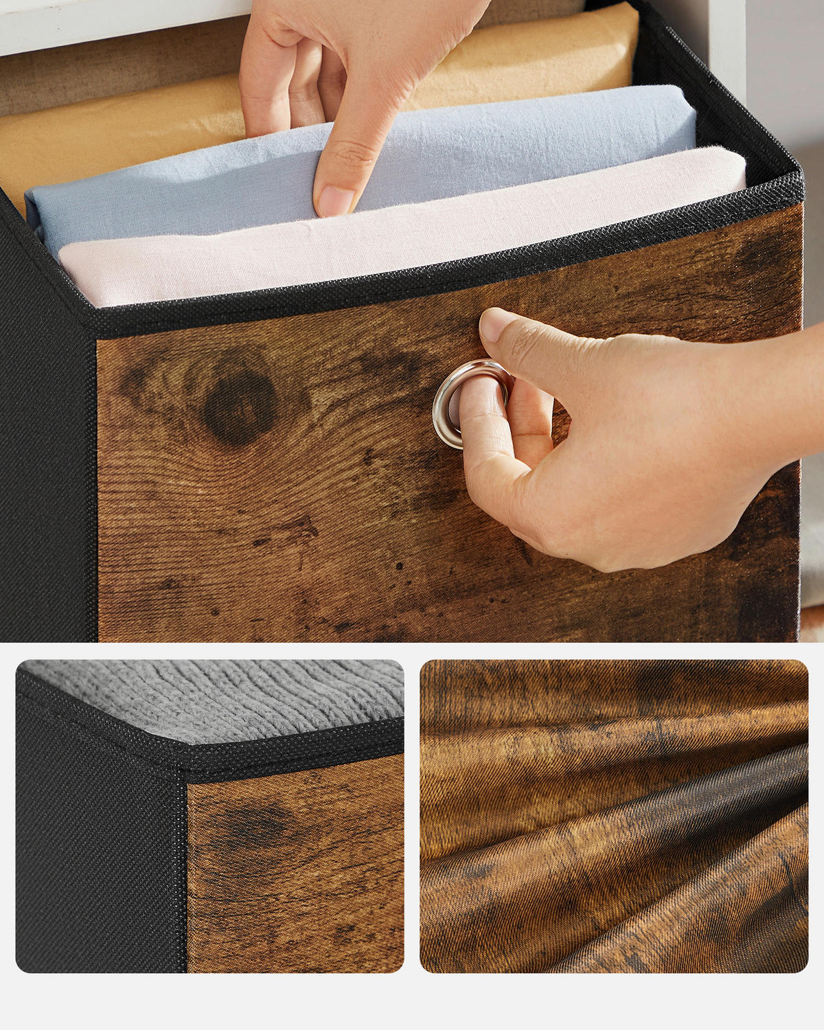 FALTBOX - Beige, Basics, Textil (33/33/33cm)