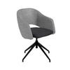 ARMLEHNSTUHL  Stoffauswahl, Wippfunktion, Sitzfläche 360° drehbar, gepolsterte Armlehnen Flachgewebe  - Anthrazit/Schwarz, Design, Textil/Metall (63/74-90/57-73cm) - Koinor