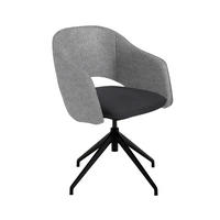 ARMLEHNSTUHL  Stoffauswahl, Wippfunktion, Sitzfläche 360° drehbar, gepolsterte Armlehnen Flachgewebe  - Anthrazit/Schwarz, Design, Textil/Metall (63/74-90/57-73cm) - Koinor