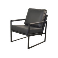 LOUNGESESSEL Lederlook Schwarz    - Schwarz, Design, Textil/Metall (65/90/81cm) - MID.YOU