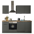 KÜCHENLEERBLOCK   in Graphitfarben  - Schwarz/Graphitfarben, Basics, Holzwerkstoff/Metall (220/211/60cm) - Xora