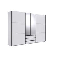 SCHWEBETÜRENSCHRANK  in Weiß  - Schwarz/Weiß, MODERN, Glas/Holzwerkstoff (300/216/65cm) - P & B
