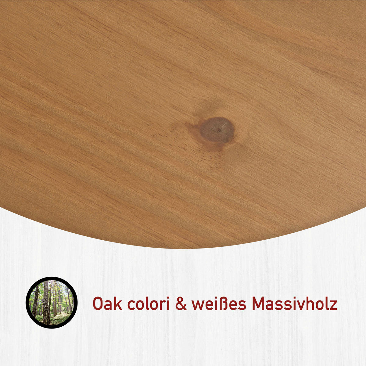 NACHTKÄSTCHEN in vollmassiv Kiefer Weiß, Eichefarben  - Eichefarben/Schwarz, LIFESTYLE, Holz/Metall (52/59/43cm) - Ti'me