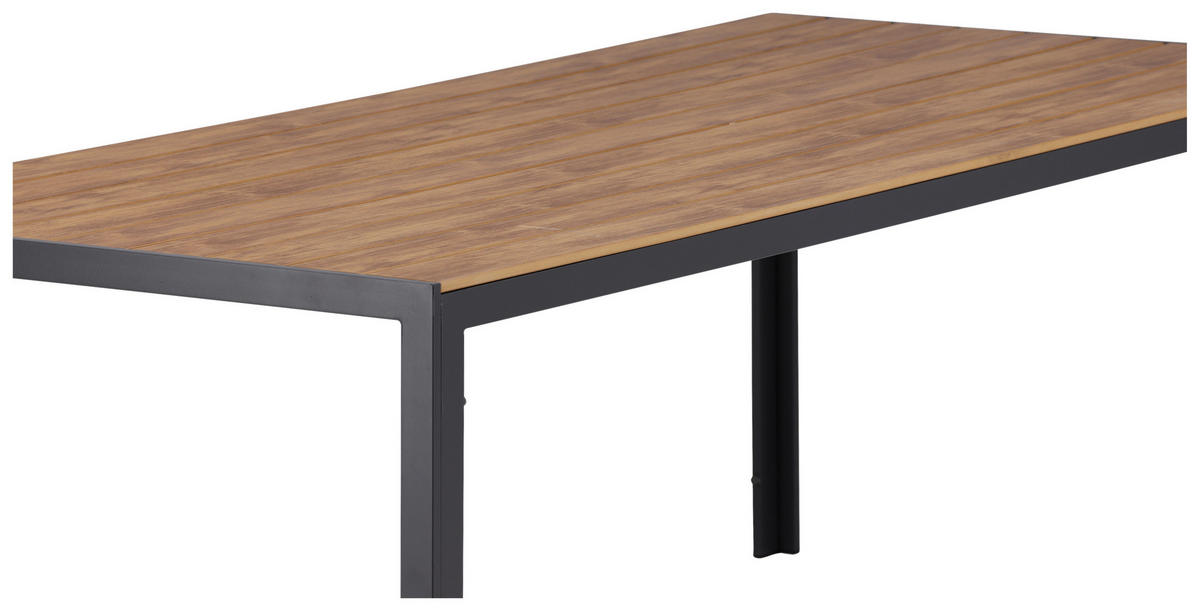 GARTENTISCH 205/90/74 cm  - Schwarz/Naturfarben, KONVENTIONELL, Holz/Metall (205/90/74cm) - Gardenson