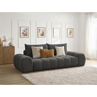 SCHLAFSOFA EVEREST  mit Rücken echt, Armteil links, Armteil rechts Struktur Schwarz  - Schwarz, MODERN, Kunststoff/Textil (278/90/115cm)