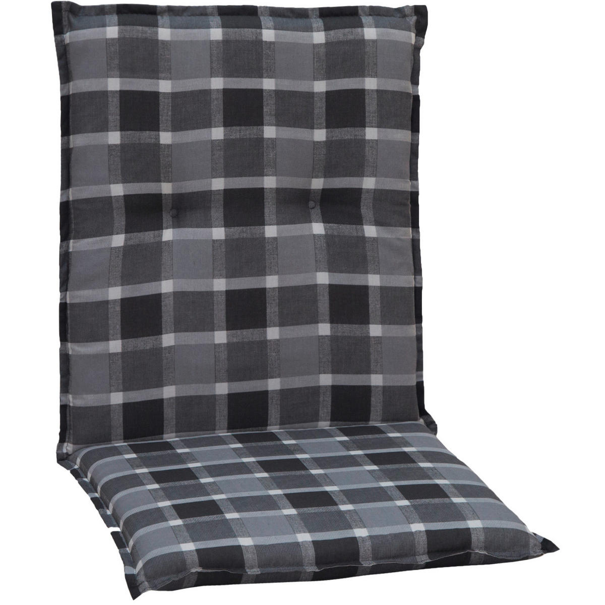 SADA POLSTRŮ NA ŽIDLI 4 ks, 100/50/6 cm - šedá/černá, Basics, textil (100/50/6cm) - Gardenson