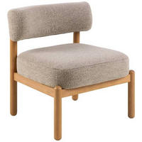 SESSEL Flachgewebe Beige    - Eichefarben/Beige, Design, Holz/Textil (66,5/75/69cm) - Carryhome