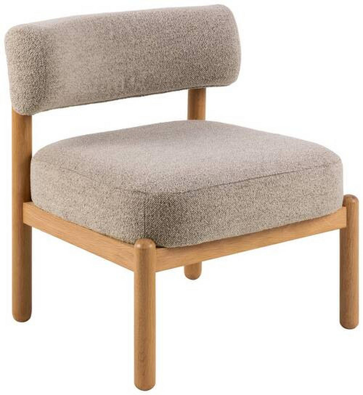 SESSEL Flachgewebe Beige    - Eichefarben/Beige, Design, Holz/Textil (66,5/75/69cm) - Carryhome