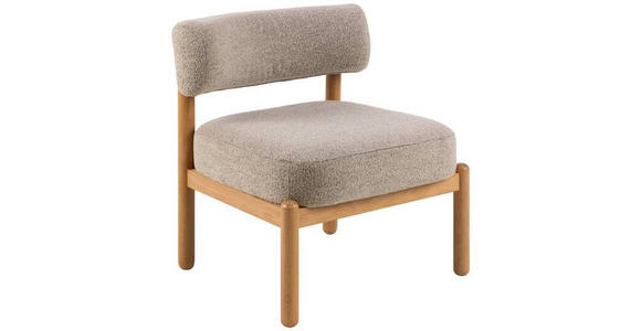 SESSEL Flachgewebe Beige - Eichefarben/Beige, Design, Holz/Textil (66,5/75/69cm) - Carryhome