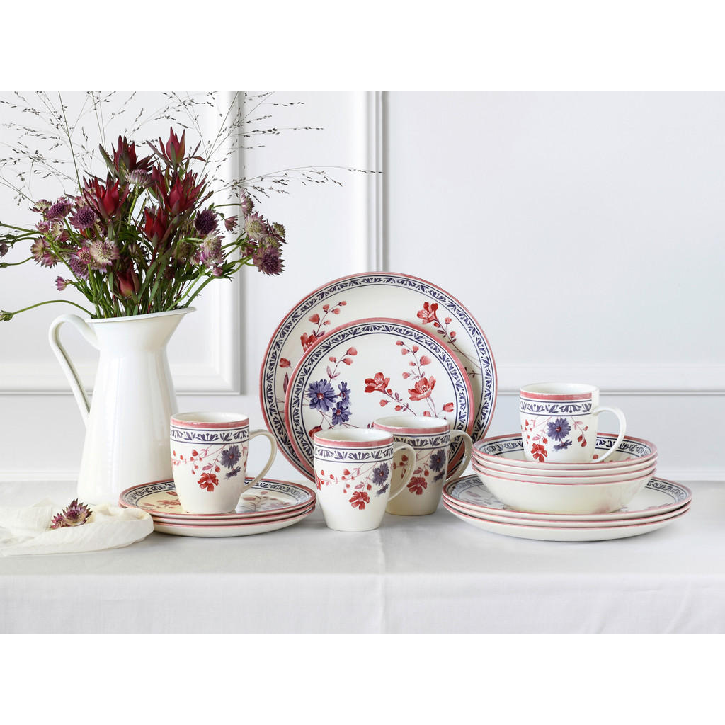 Thumbnail - Creatable Kombiservice Cottage, Mehrfarbig, Keramik, 16-teilig, 300 ml, handbemalt, lebensmittelecht, stapelbar, Essen &...