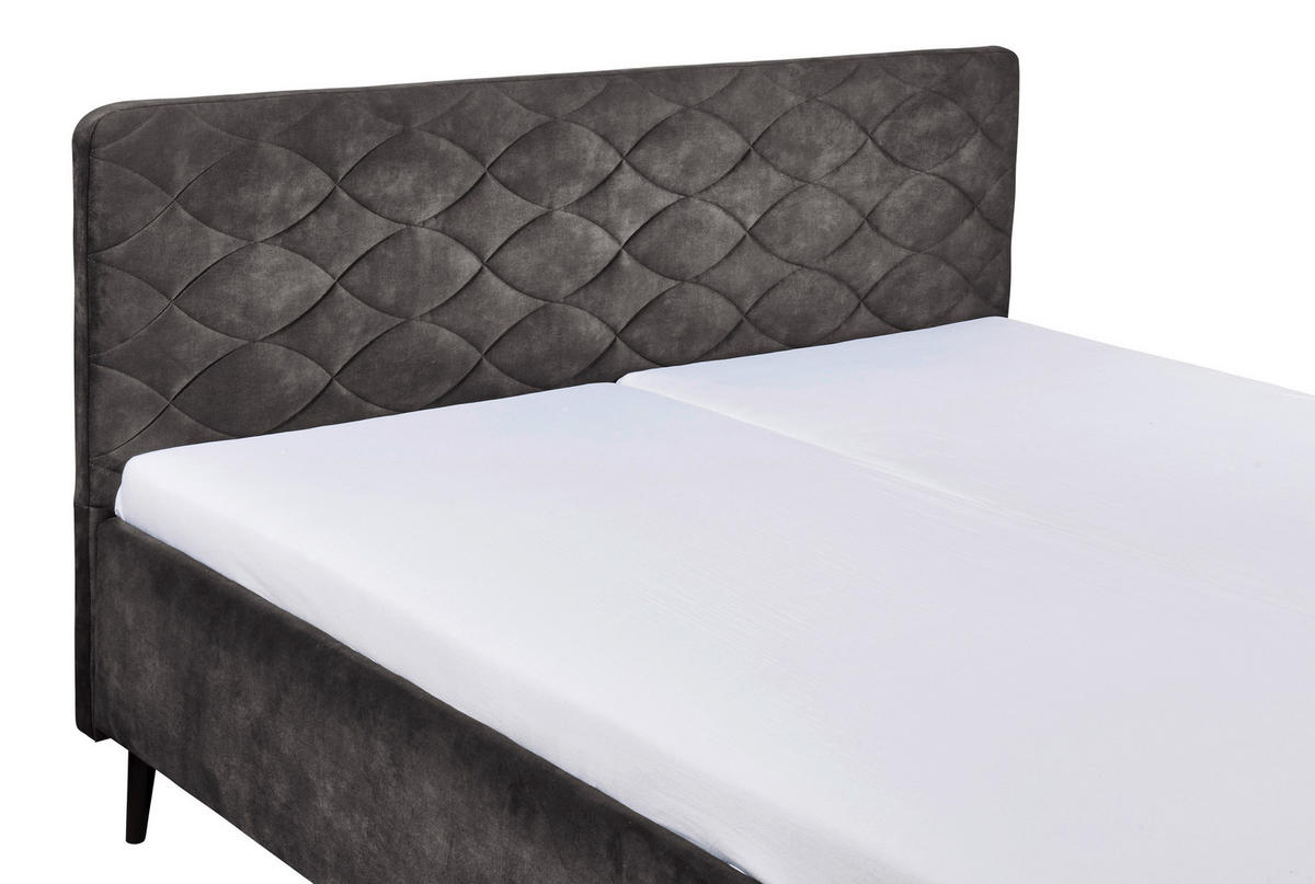 ČALOUNĚNÁ POSTEL, 180/200 cm, tmavě šedá - tmavě šedá, Basics, dřevo/kompozitní dřevo (180/200cm) - MID.YOU