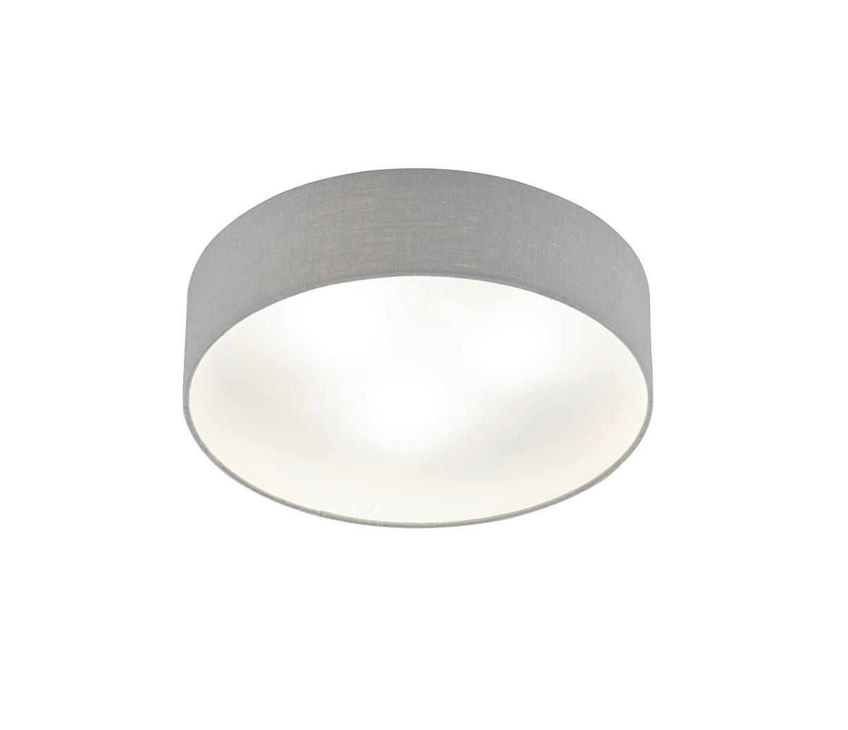 DECKENLEUCHTE  45/10 cm    - Weiss/Hellgrau, Basics, Textil/Metall (45/10cm) - Fischer & Honsel