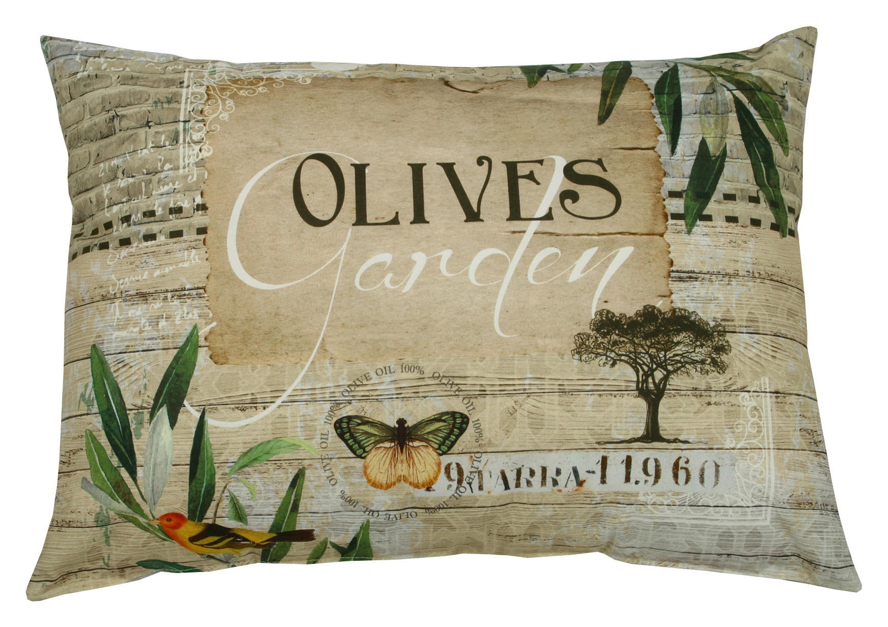 PERNĂ DECORATIVĂ 40/60 cm  - bej/verde, Konventionell, textil (40/60cm)