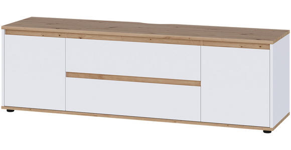 LOWBOARD  160/50/42 cm 2 Schublade(n) stehend  - Schwarz/Weiß, MODERN, Holzwerkstoff/Kunststoff (160/50/42cm) - Carryhome