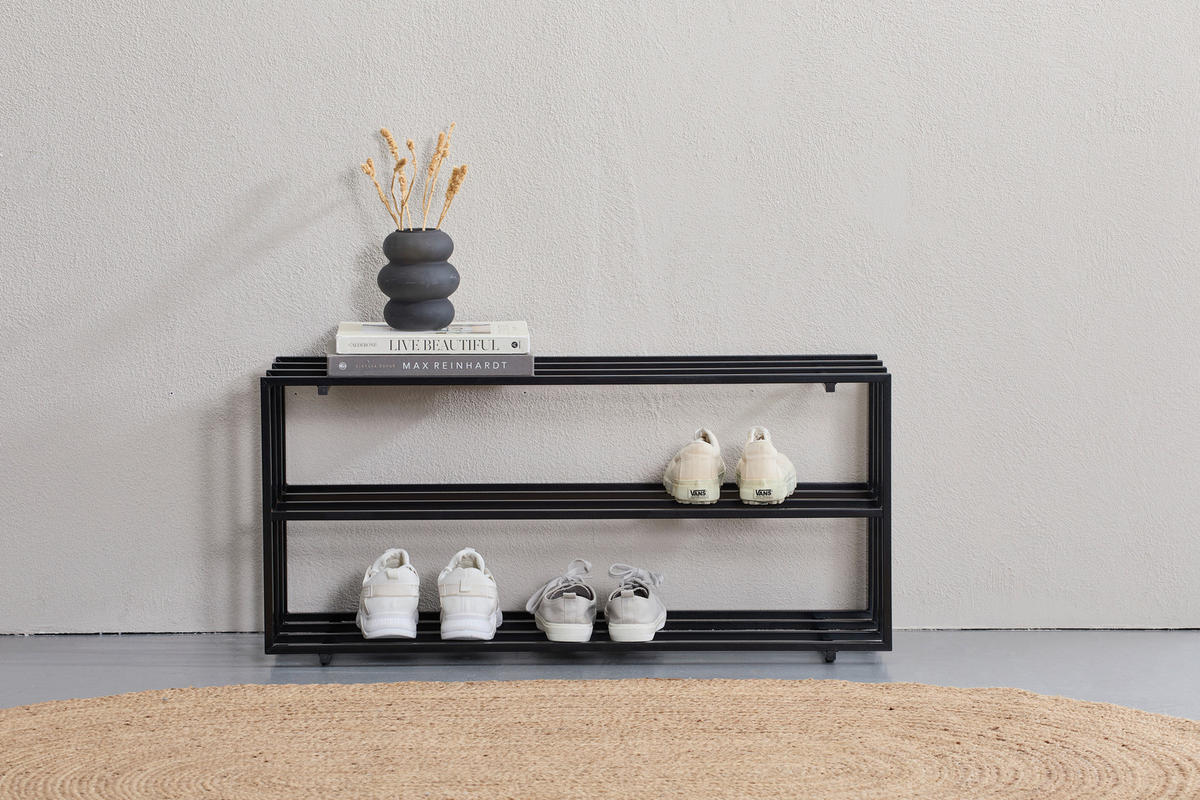 CIPŐSPOLC 92,5/43/31 cm  - fekete, Basics, fém (92,5/43/31cm) - Landscape