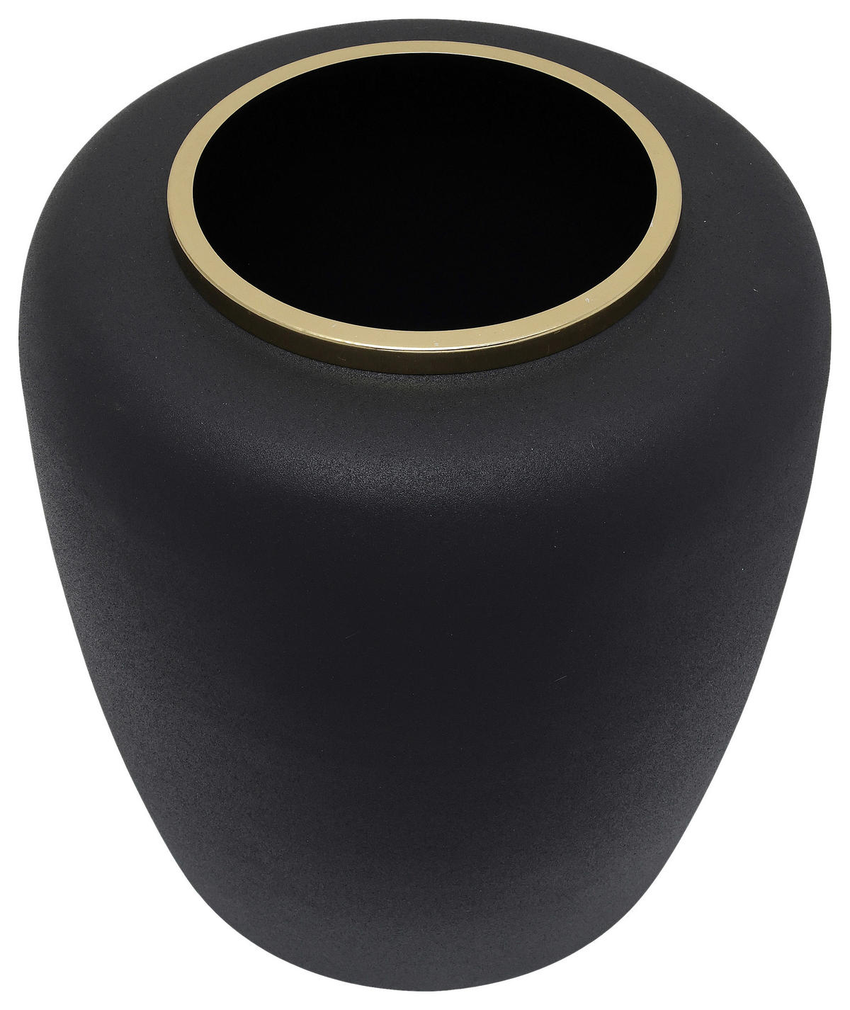 VASE  - Goldfarben/Schwarz, Trend, Metall (33.5/35cm) - Kayoom