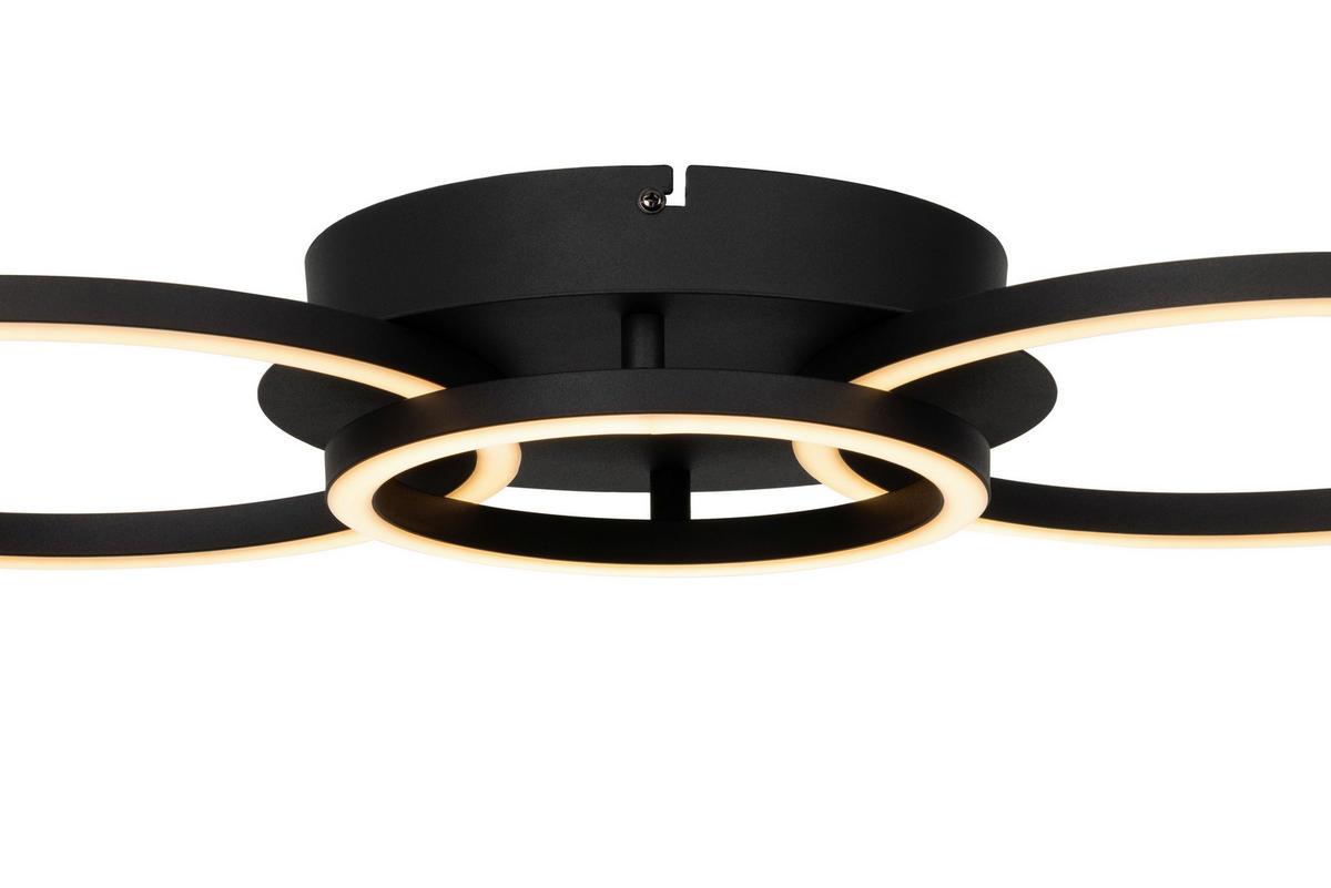 STROPNÍ LED SVÍTIDLO, 68/30/7,5 cm - černá, Basics, kov/plast (68/30/7,5cm) - Novel